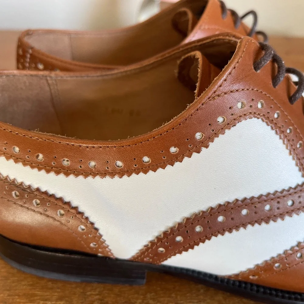 Brown & White spectators, size 9 1/2